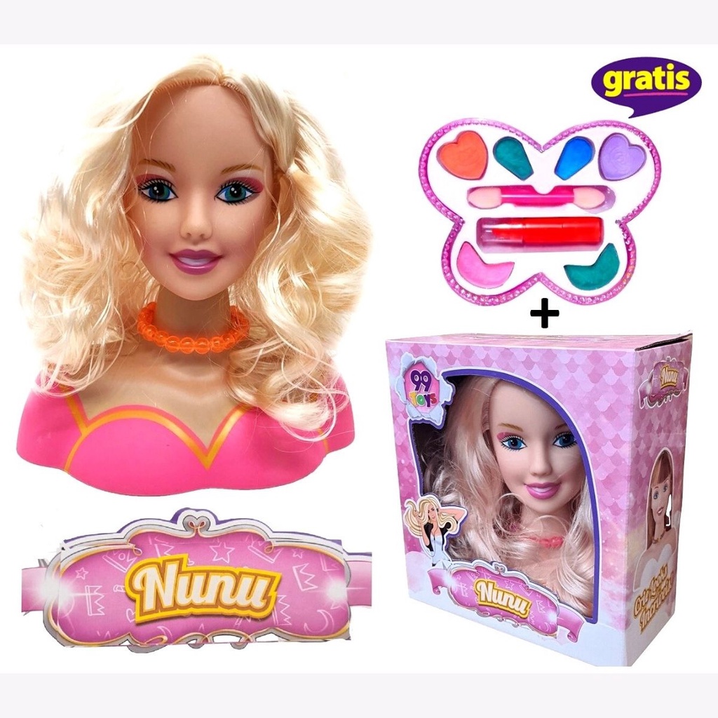 Busto Boneca Barbie Para Pentear E Maquiar Vem Com Maquiagem no Shoptime