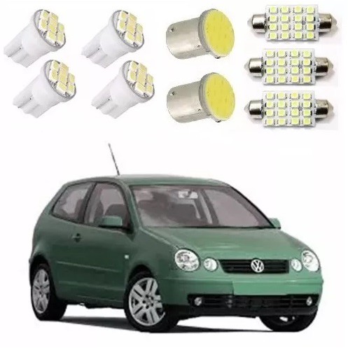 Kit Lâmpadas Led Volkswagen Polo Hatch 2010 2011 2012 ILUMINAÇÃO: LANTERNA RÉ PLACA E TETO