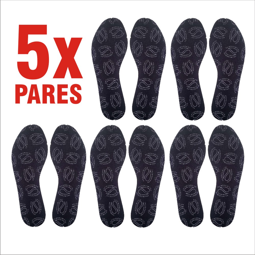 Palmilha Antimicrobiana Tam.: 33 Ao 45 = Kit 5 Pares