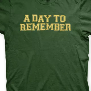 Camiseta A Day To Remember Musgo e Dourado em Silk 100% Algodão