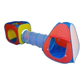 Toca Barraca Cabana Tenda Dobravel Tunel 3 x 1 Infantil Colorida