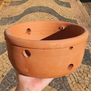 Vaso Cerâmica Furado Barro para Orquídeas e Plantas 11x22cm