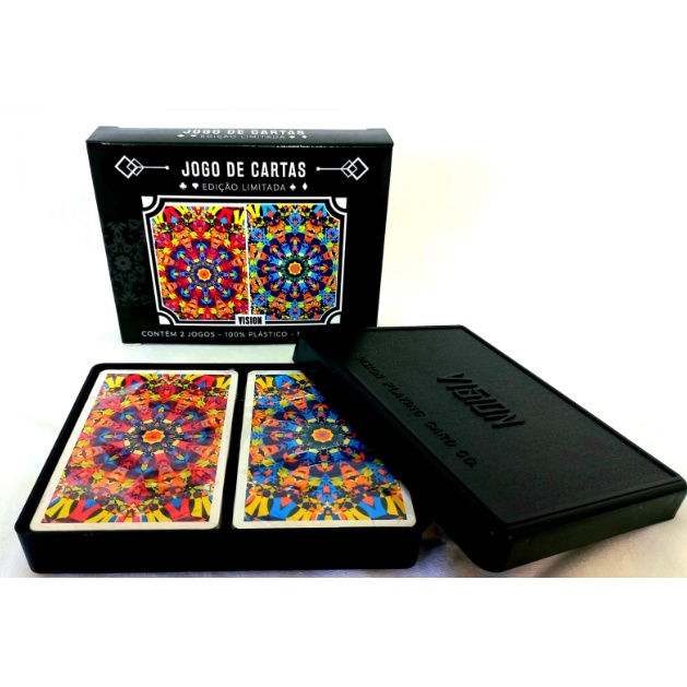 Conjunto de cartas Baralho Vision Impermeavel Naipe Grande