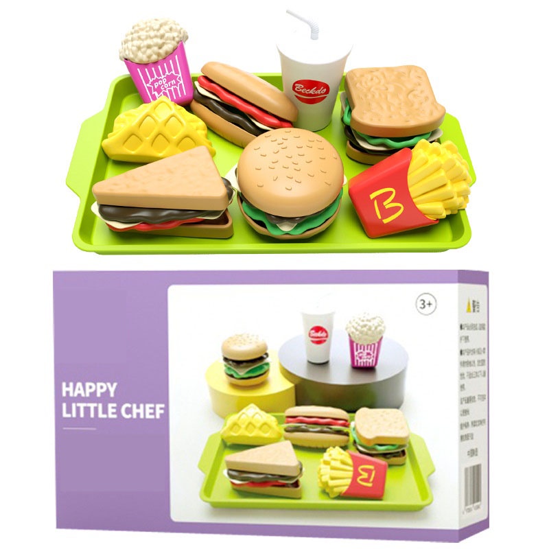 Toyvian 1 Conjunto Hambúrguer Simulado Jogo De Comida Infantil Jogar Comida  De Café Da Manhã Conjunto De Cozinha Infantil Brinquedo De Fingir Café Da  Manhã Hamburger Filho Salada Abdômen