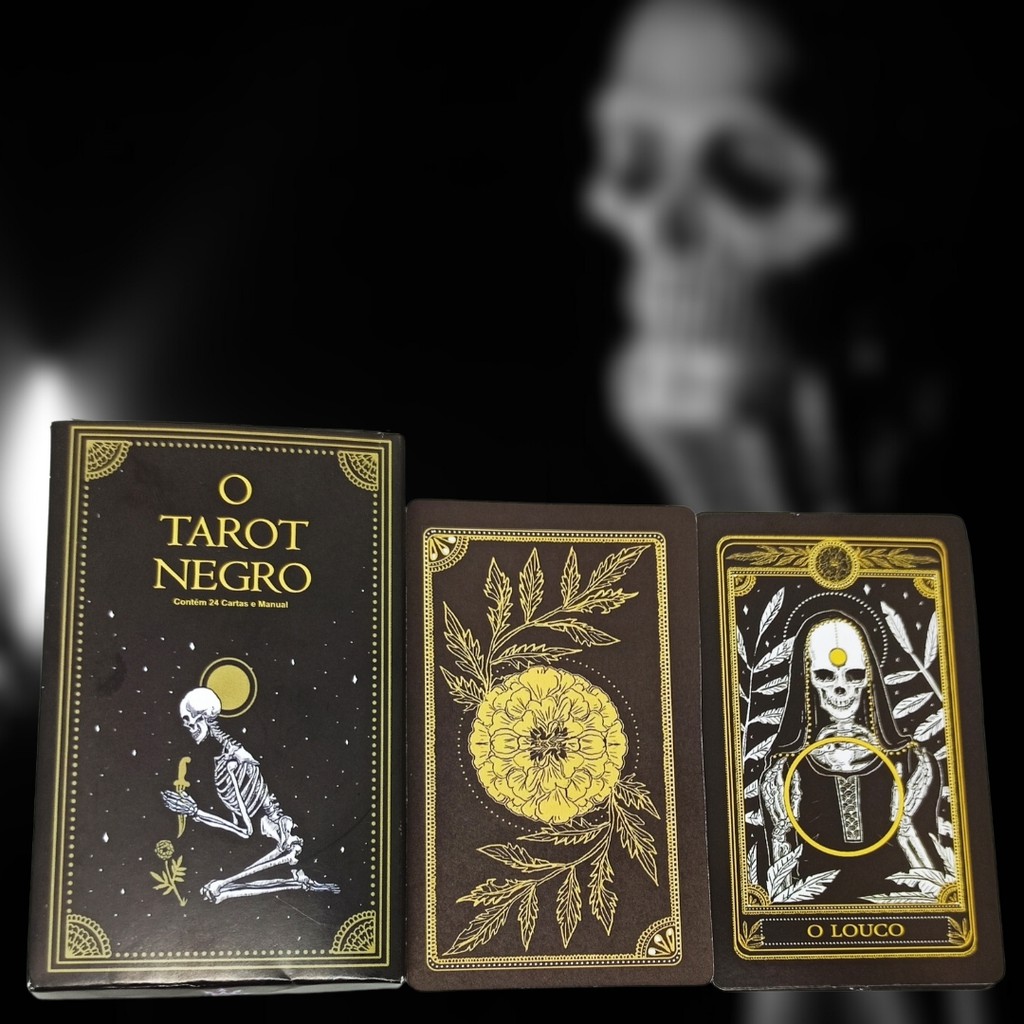 Jogo Cartas Baralho O Tarot Negro 22 Cartas Manual Promoção