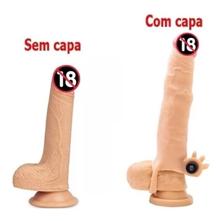 Capa Peniana Extensora 20cm Anel Vibro Excita Gozar