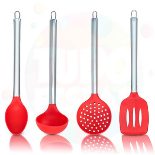 4 Pçs Colheres De Silicone Conjunto Utensílios De Cozinha