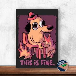 QUADRO DECORATIVO THIS IS FINE EM MDF | 28X20CM
