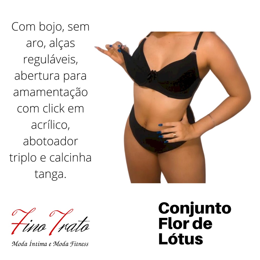 Conjunto Flor de L tus Calcinha e suti Amamenta o Com Bojo Lingerie Maternidade Roupa ntima M e Lactante