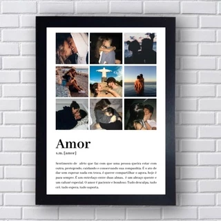 Quadro personalizado com fotos e texto Moldura e Acetato A4