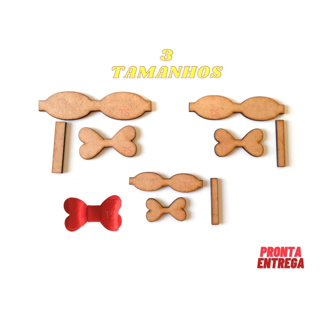 KIT MOLDE MDF (LAÇO FOFINHO) - 9 PEÇAS