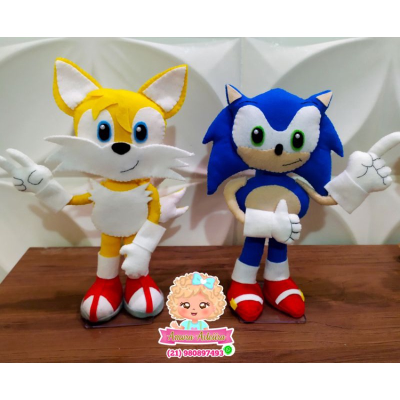 Sonic e amigos em feltro