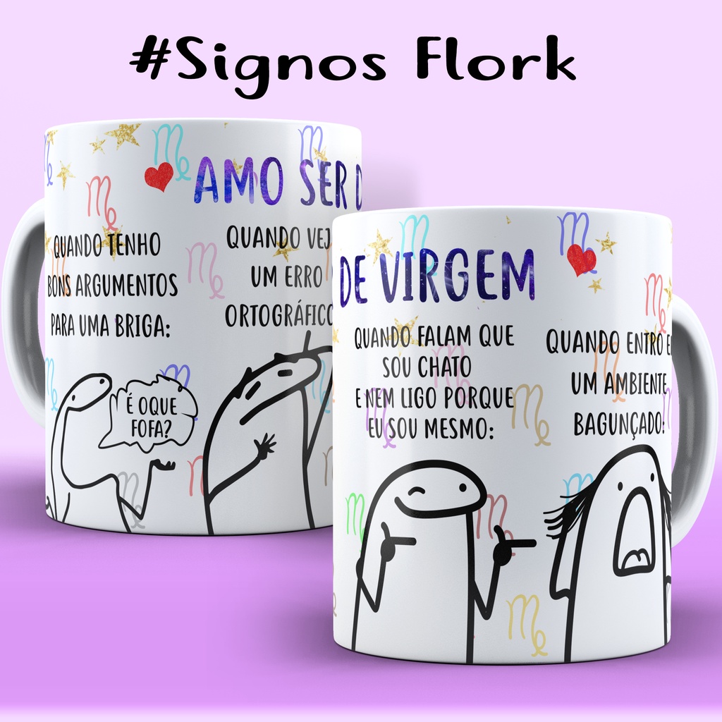 Caneca De Signos Flork Meme Palito Presente Envio Imediato - R$ 35,97