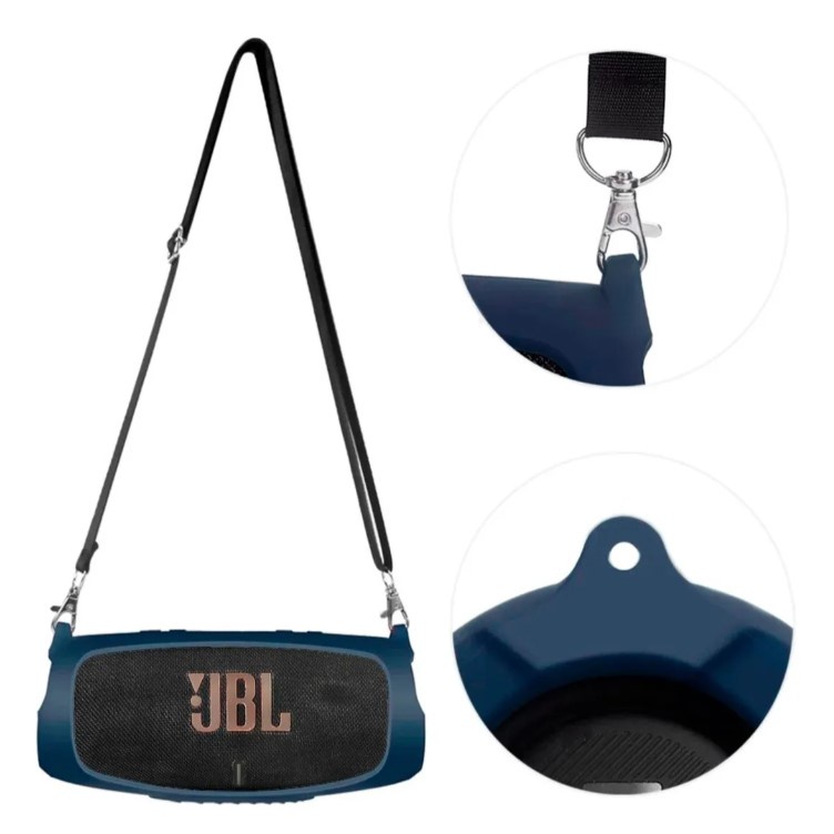 Capa Case Bumper Emborrachada Para Jbl Charge 5 E Alça Ombro