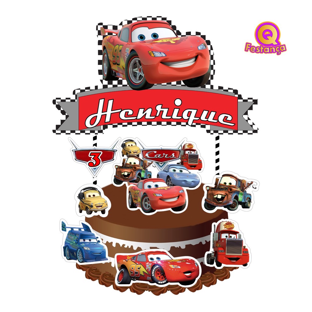 Filhas de Oyá - Topo de bolo carros para celebrar anos em família! #Braga # carros #carrosdisney #bolos #cake #Topper #TopoDeBolo #filhasdeoyá #famili  ##família #crianca #infantil