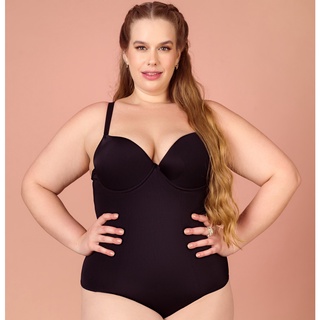 Promoção Body Modelador Plus Size Compressão com Bojo Multi Uso em Cetinete  Power