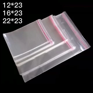 100 Saco Adesivado Saquinhos transparente 12x23 16x23 22x23 em Oferta na Shopee