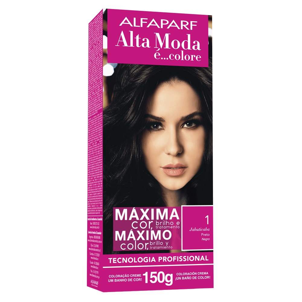 Tinta Cabelo Alfaparf Coloração Tintura Alta Moda 1.0 Preto 150g ...
