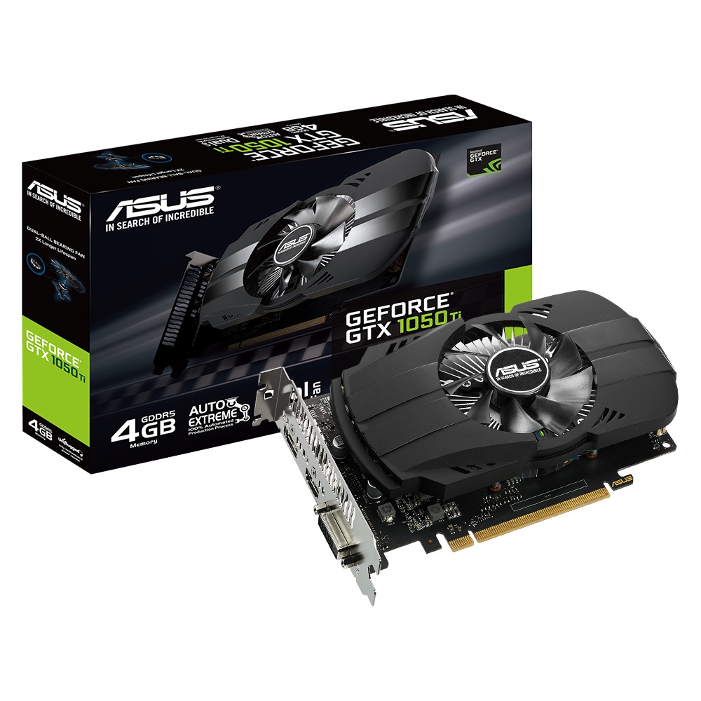 Placa de Vídeo ASUS 4GB GeForce GTX1050Ti GDDR5 - PH-GTX1050TI-4G