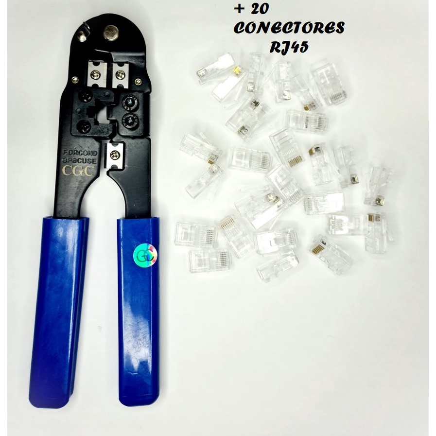 Alicate De Crimpar Rj45 + 100un Conector Rj45 Vazado