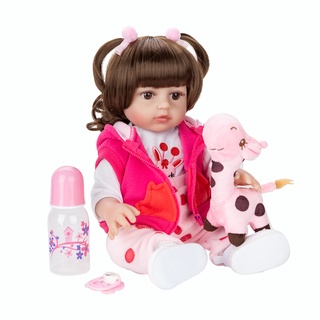 Boneca Bebê Reborn Silicone Olhos Castanhos Girafinha Selo Inmetro, Brinquedo para Bebês Brastoy Nunca Usado 80190382