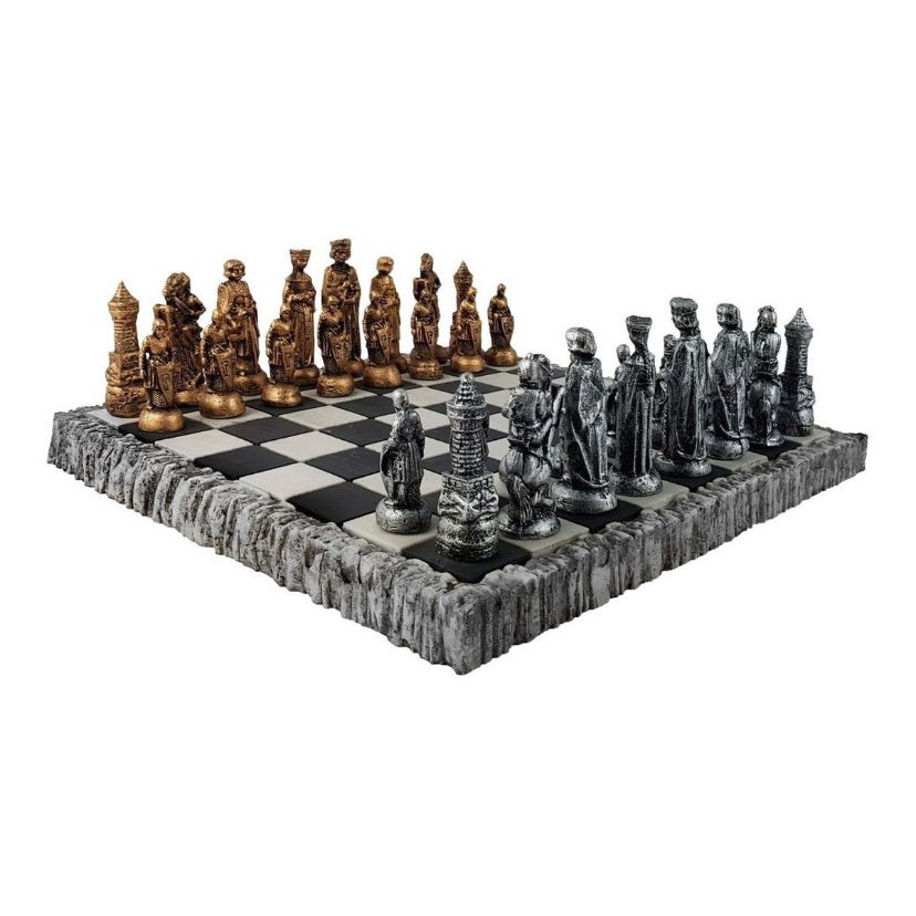 Jogo de Xadrez 32 Peças Medieval Temático Coleção