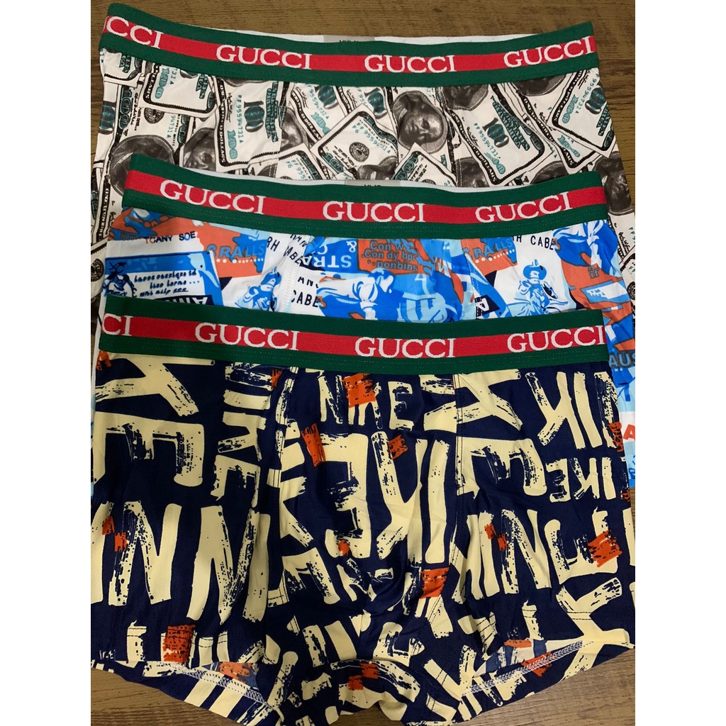 Kit 3 Cuecas Boxer Gucci Estampada