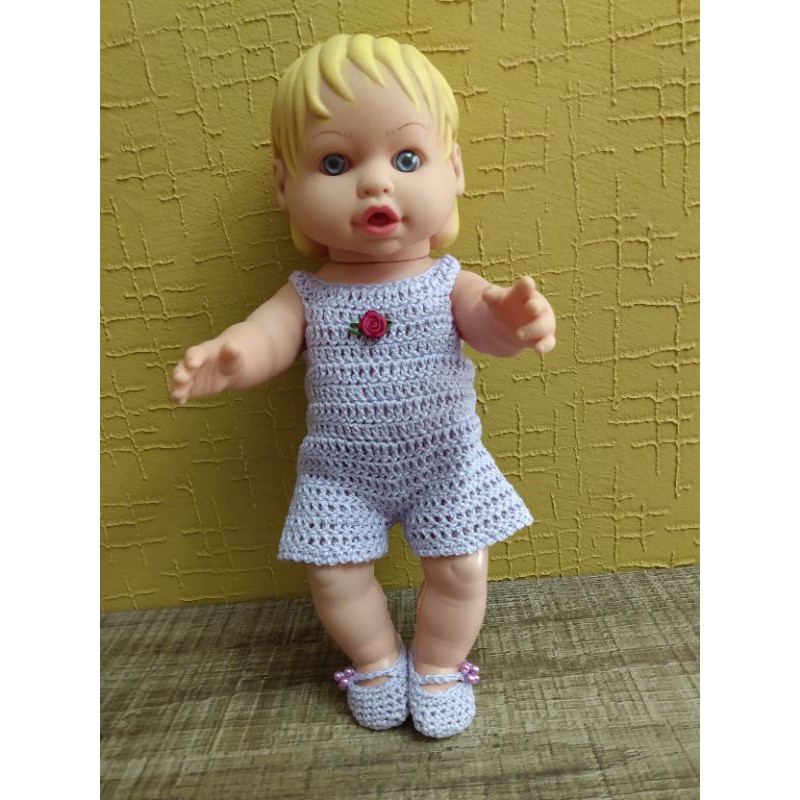 ROUPA EM CROCHÊ PARA BONECA BABY ALIVE - MACAQUINHO CURTO.