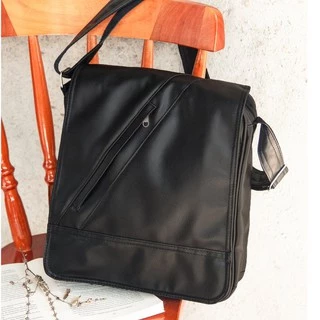 Bolsa masculina, pasta carteiro, bolsa lateral masculina, pasta para notebook, pasta unissex, bolsa tiracolo em couro sintético preto e marrom, com bolso escondido