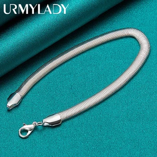 Pulseira De Corrente De Cobra De Prata Esterlina 925 – Joia Ajustável Elegante Unissex De 6 Mm Para Casamento/Festa