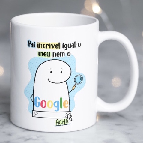 Caneca de Porcelana Flork PESQUISEI AMOR DA MINHA VIDA NO GOOGLE E APARECEU  VOCÊ - Boneco de Palito MEME ZLprint Presente Dia dos Namorados