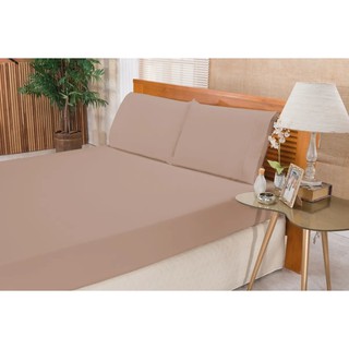 Jogo De Cama Lencol Elegance Casal King 3 Pecas Caqui