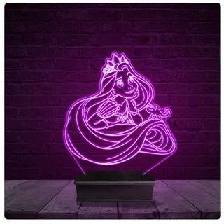 Luminária e Abajur Acrílico Led - Enrolados Rapunzel