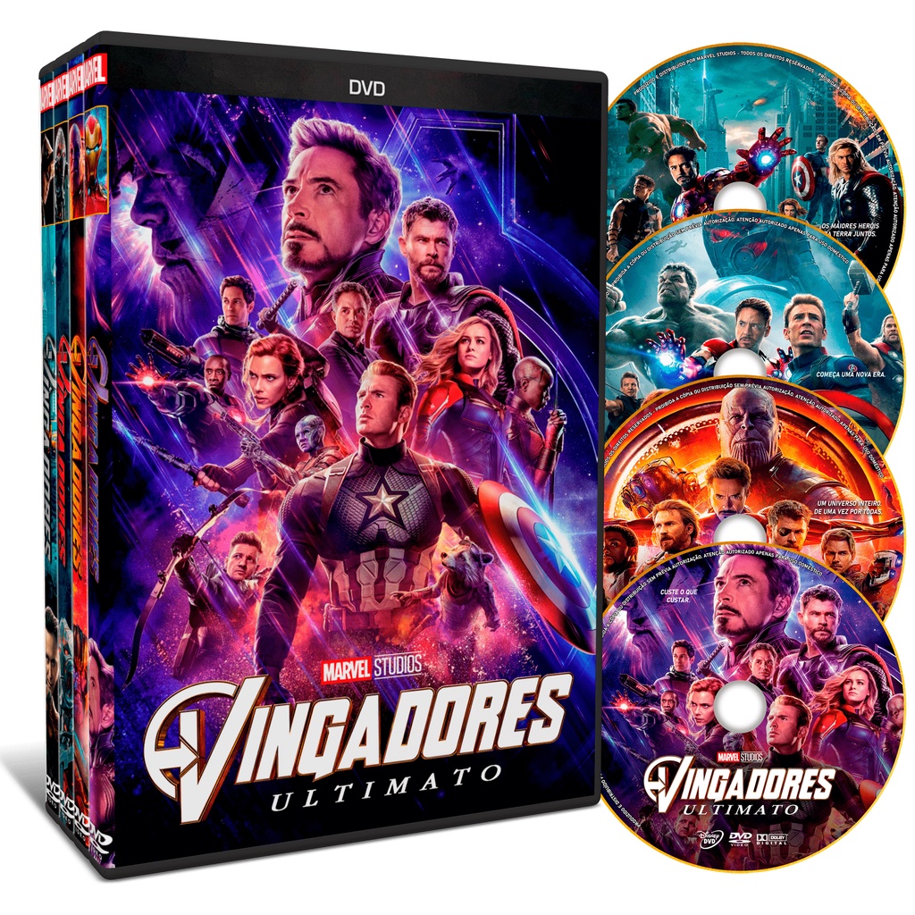 Dvd Coleção Os Vingadores 1,2,3 e 4 + Versão Estendida | Shopee Brasil