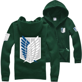 Anime Attack On Titan Cosplay Verde / Preto Hoodie Scouting Legi Ão Com Capuz Jacket 2 Cores