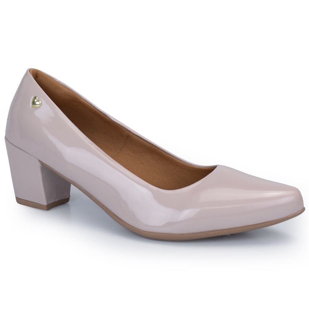 Sapato Scarpin Confort Salto Baixo Grosso Ref 1900 | Shopee Brasil