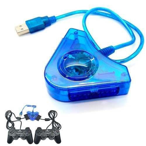 Controle Compatível Com PlayStation 2 Com Fio Para Video Game Com Vibração  E Conexão USB Analógico Compatível Com Computador Preto LINHA PREMIUM DUPIN