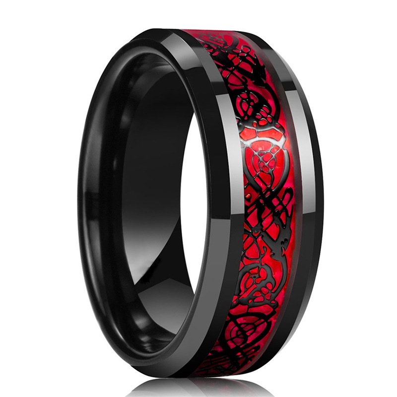 Anel De Casamento Unissex Simples/Joia Masculino De Dragão Micro Rubi ...