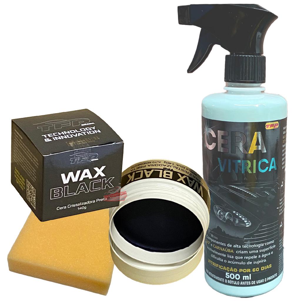 Cera Cristalizadora para Carro Preto Prata Cinza + Cera Vitrica tfp ...
