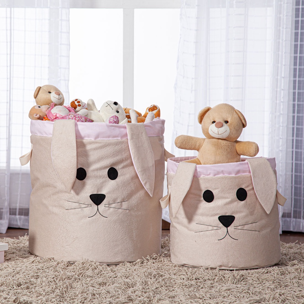 Kit 2 Peças Cesto Organizador de Brinquedo e Roupa Suja Bebê Infantil ...