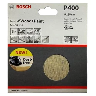 Disco de Lixa Tipo Tela 5 POL com Grana 400 com 5 Unidades P400 BOSCH