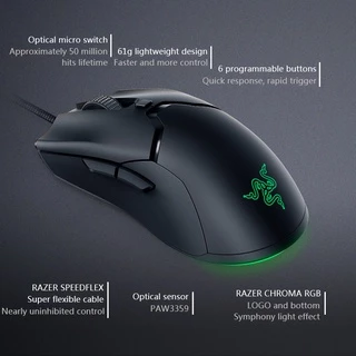 Razer Viper Mouse Óptico Leve Com Fio 8500DPI PAW3359 Sensor Cromo RGB