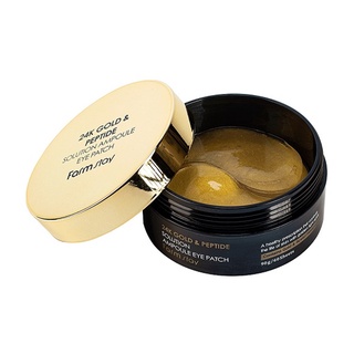 farmstay 24k gold and peptide solution ampoule eye patch 90g