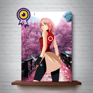 Placa Decorativa Naruto Rosto Fundo Metade Preto 15x21cm