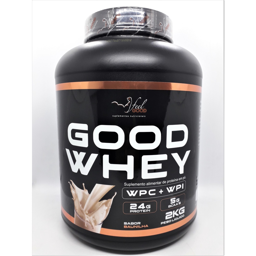 Good Whey 2kg Feel Good Suplementos Whey Concentrado/isolado – SABOR BAUNILHA