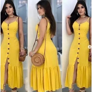 Vestido Longo com Bojo com Abertura