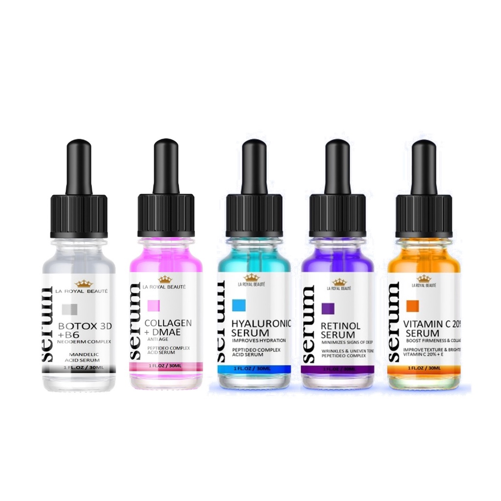 Kit Serum 05 unidades Acido Hialuronico Retinol Vitamina C Colageno ...