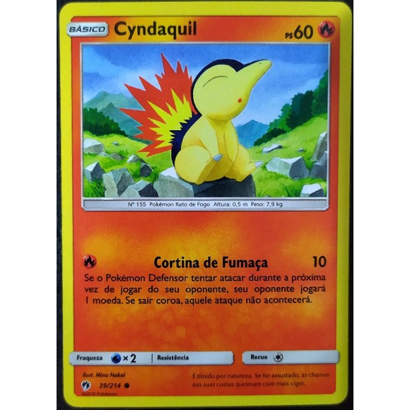 Pokémon nº 155 - Cyndaquil Pokémon Rato de Fogo Cyndaquil se