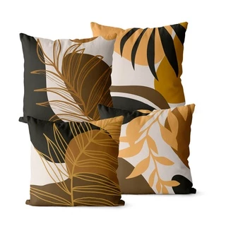 Kit 4 Capas de Almofadas Decorativas Moderna Floral 42x42