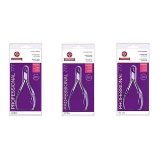 3 Alicate De Cutícula Mundial Aço Inox 777 P/ Manicure